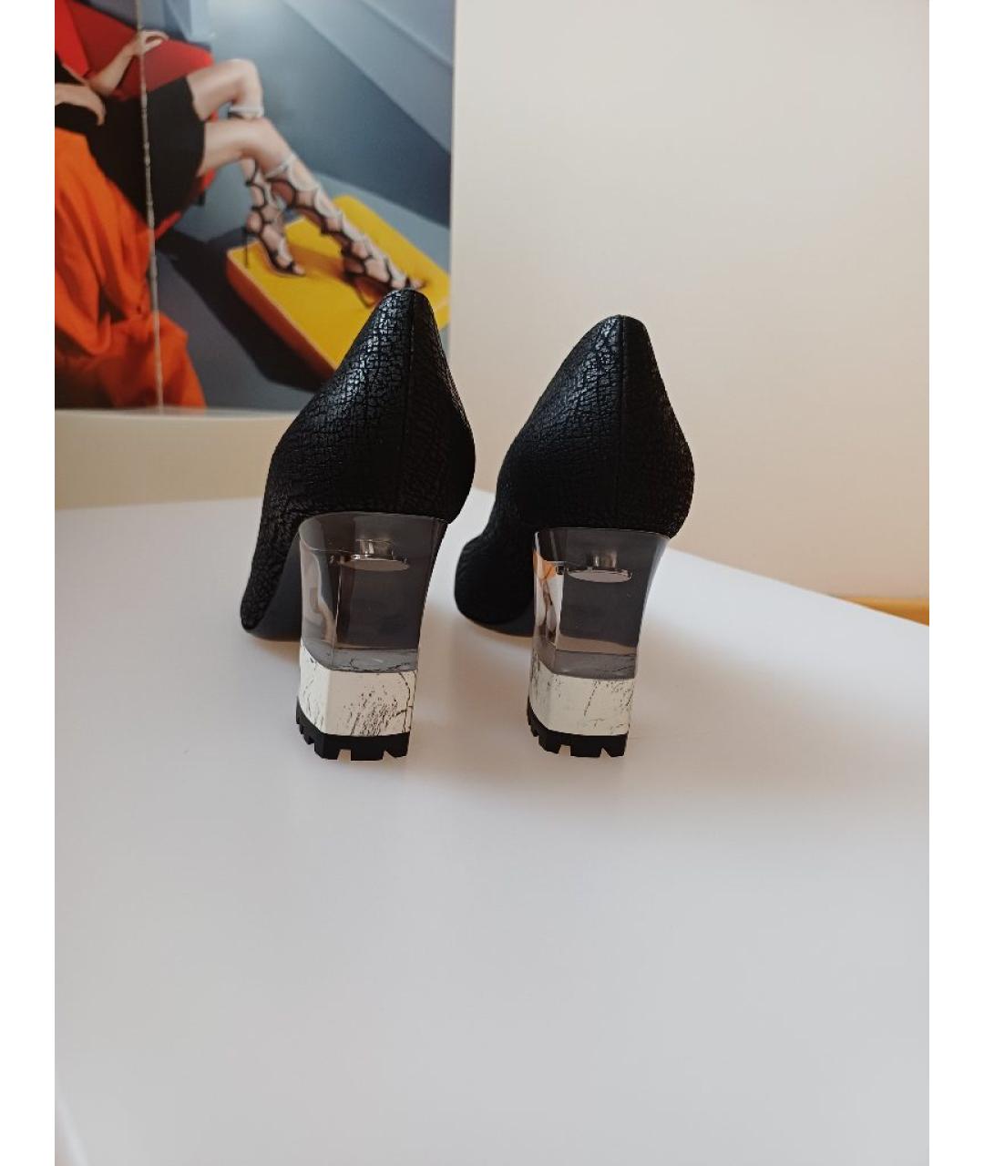 POLLINI Черные кожаные туфли, фото 7