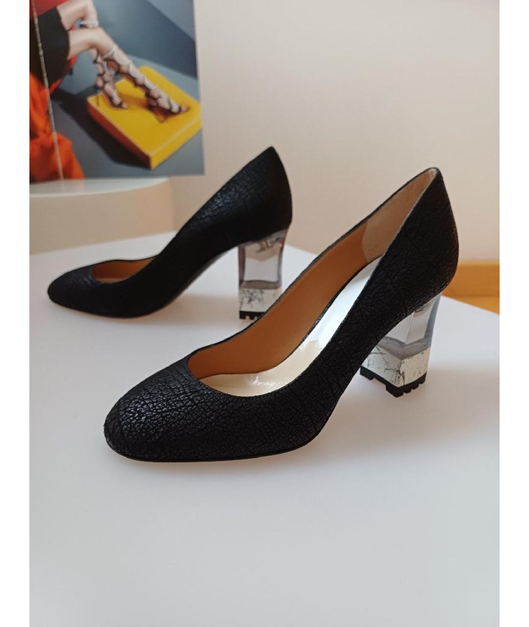 POLLINI Черные кожаные туфли, фото 2