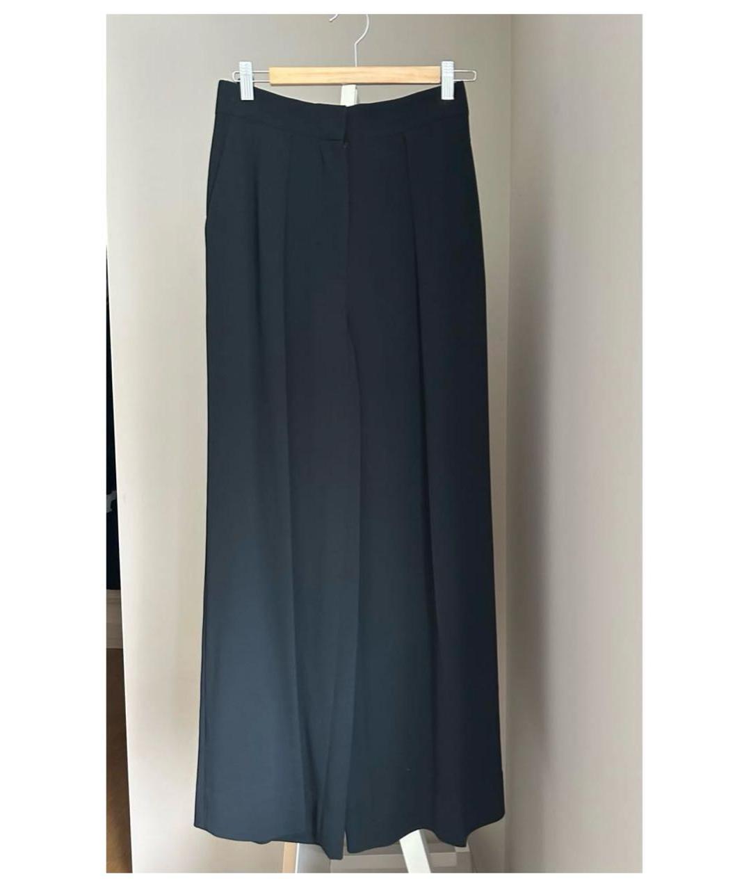 THE ROW Черные вискозные прямые брюки, фото 3