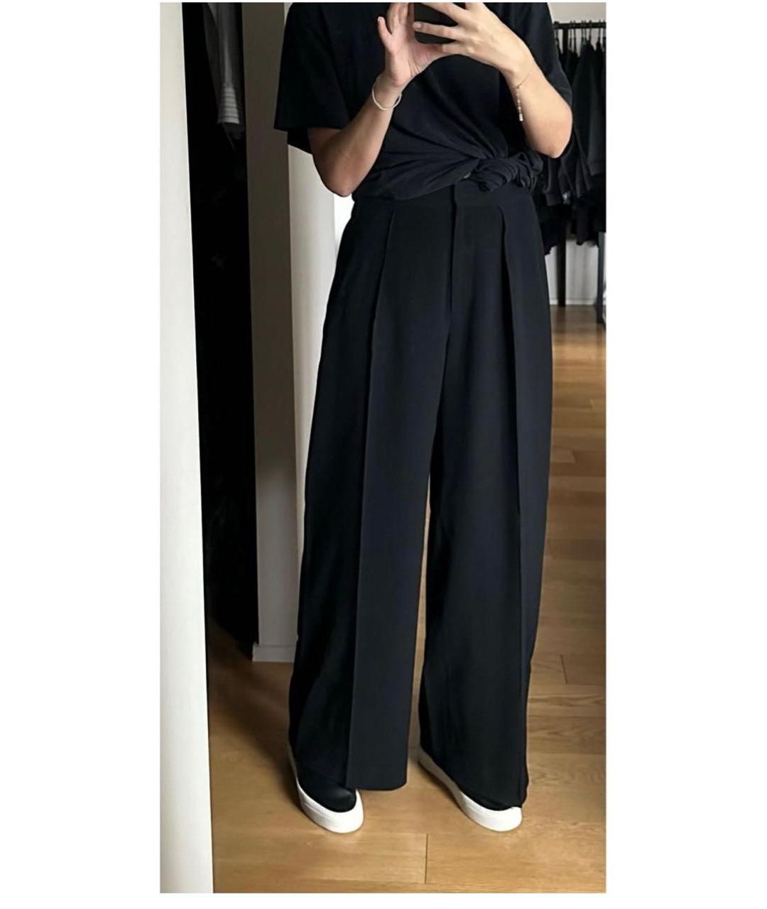 THE ROW Черные вискозные прямые брюки, фото 5