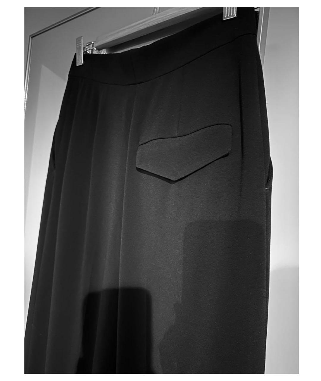 THE ROW Черные вискозные прямые брюки, фото 4