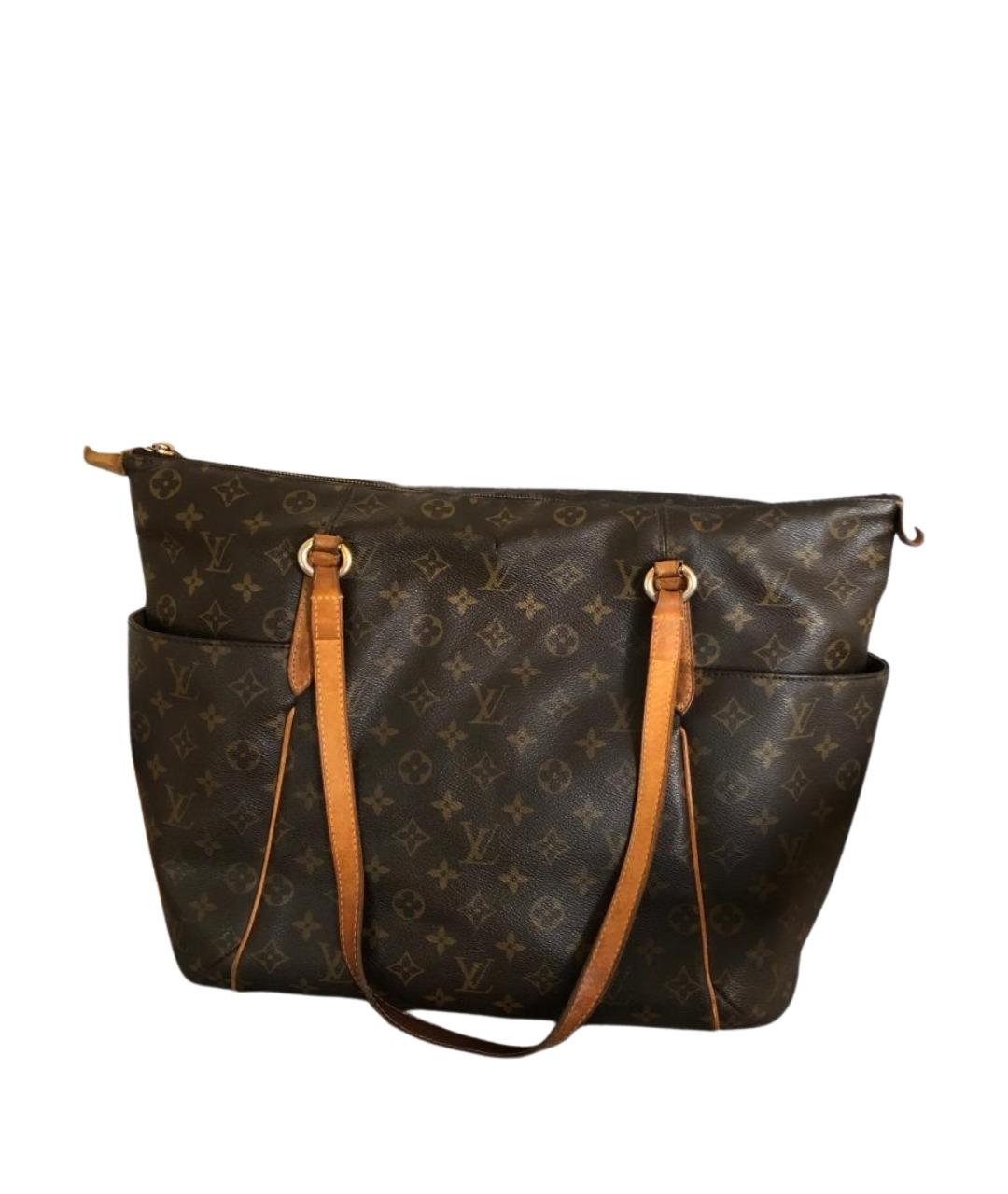 LOUIS VUITTON Коричневая кожаная сумка тоут, фото 11