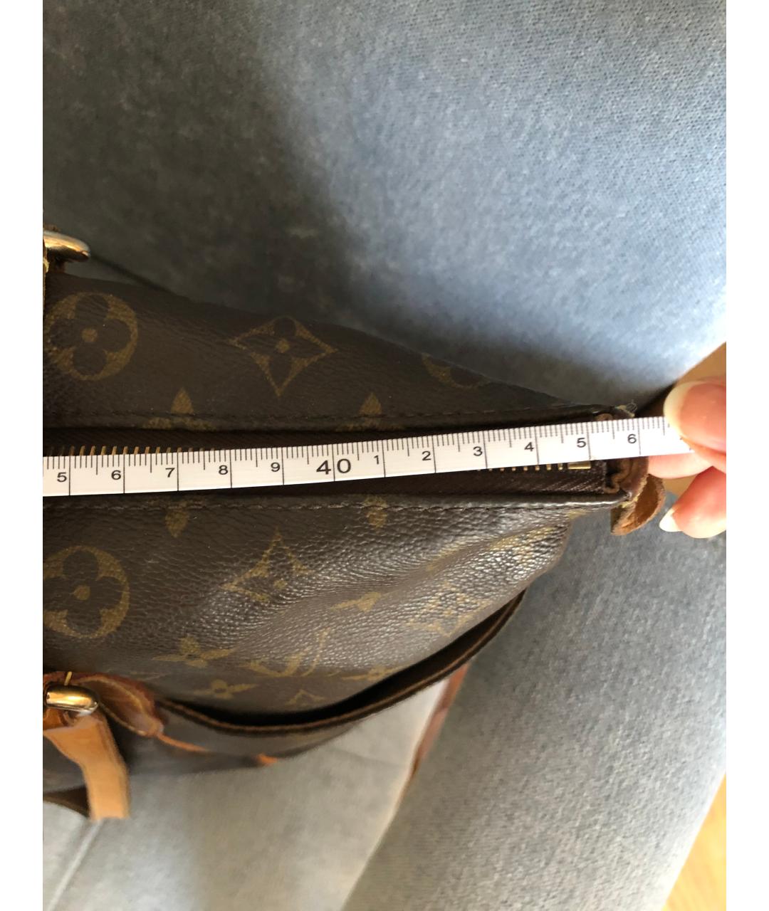 LOUIS VUITTON Коричневая кожаная сумка тоут, фото 9