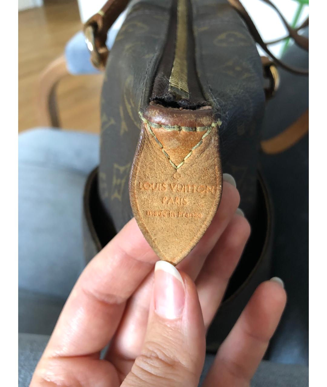 LOUIS VUITTON Коричневая кожаная сумка тоут, фото 3