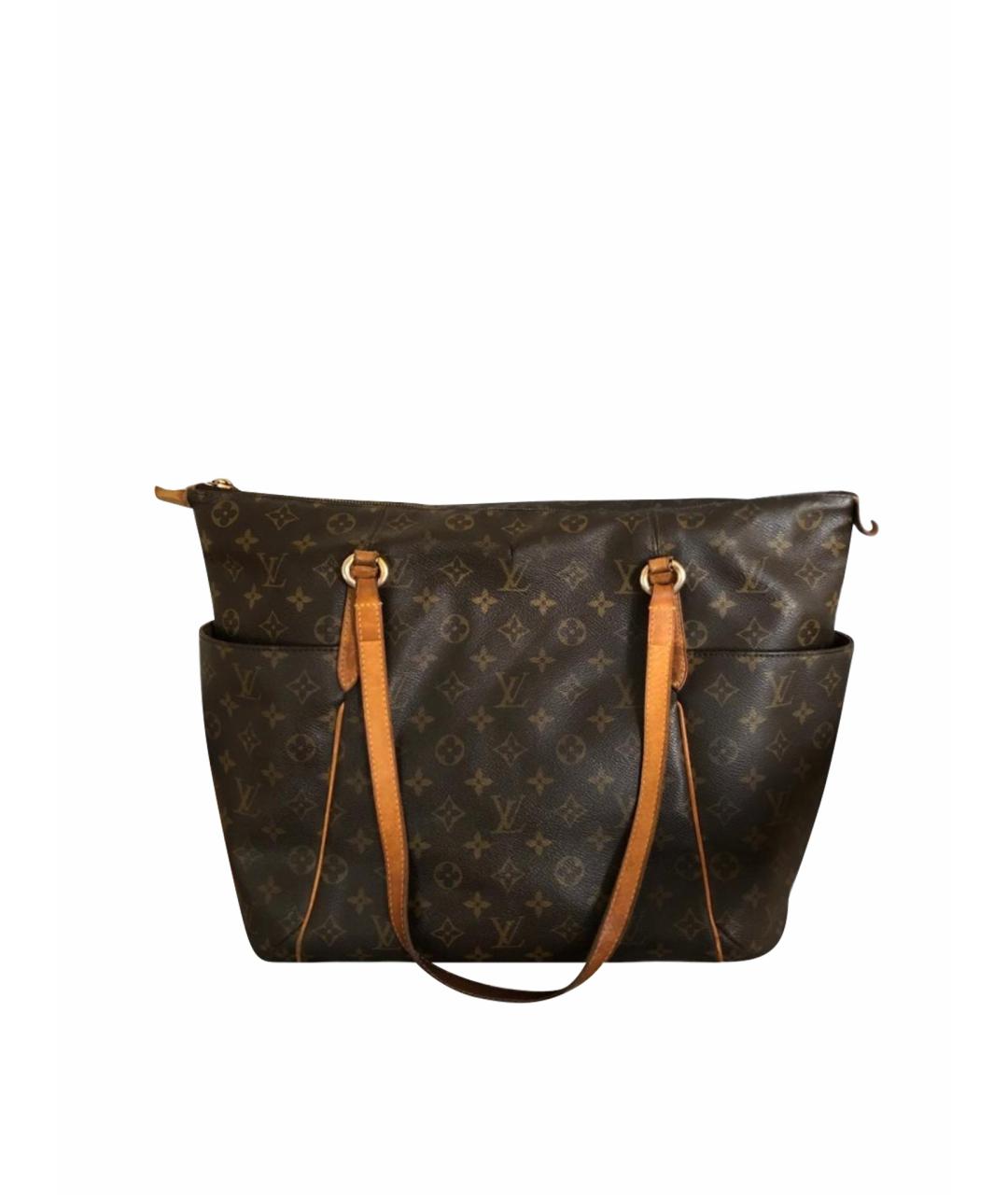 LOUIS VUITTON Коричневая кожаная сумка тоут, фото 1