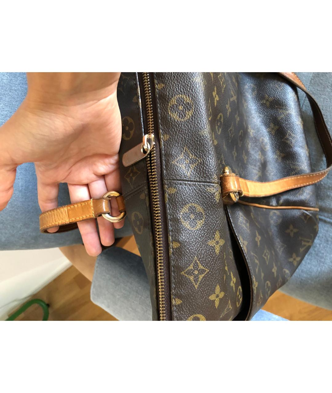 LOUIS VUITTON Коричневая кожаная сумка тоут, фото 5