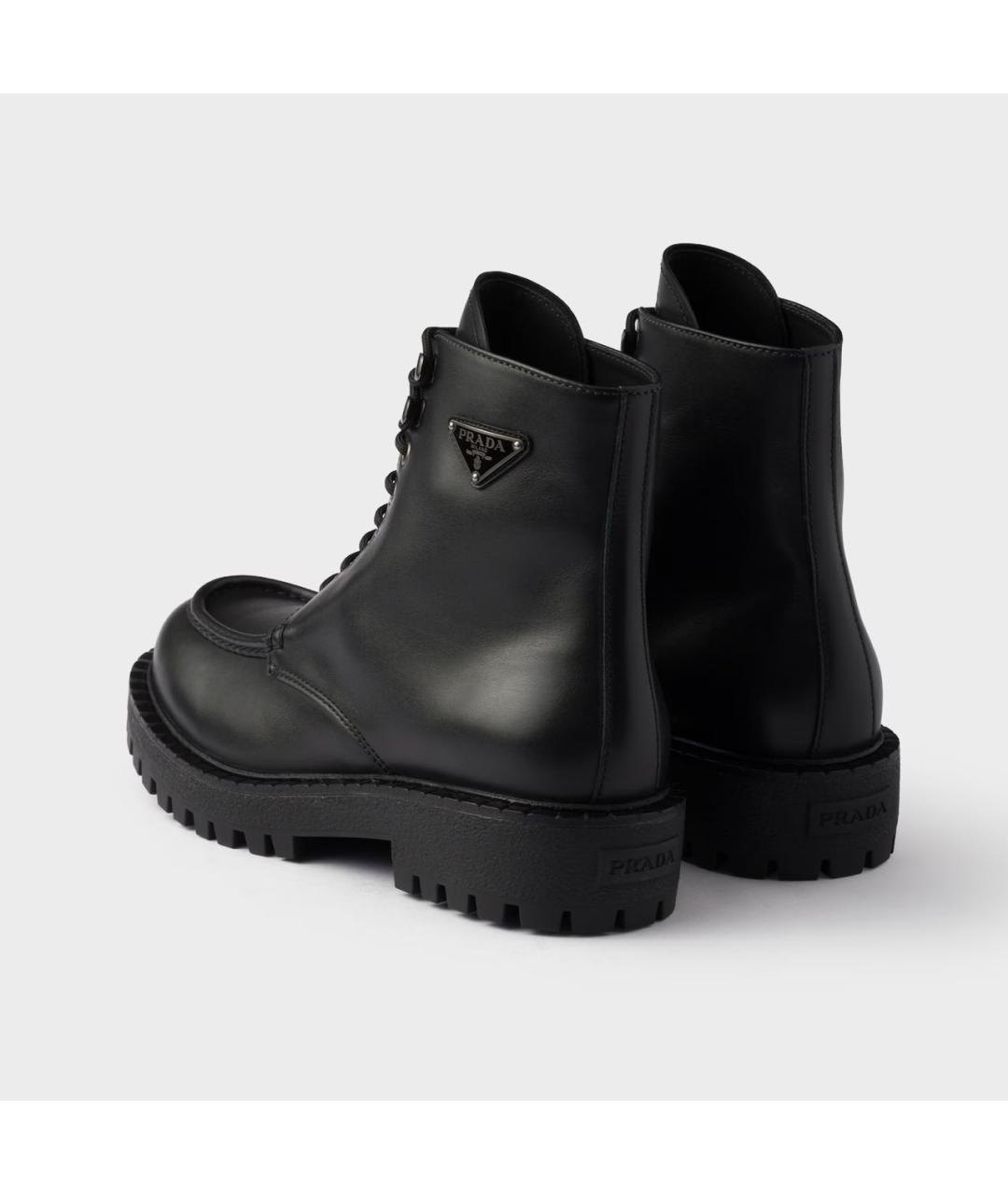PRADA Черные кожаные высокие ботинки, фото 5
