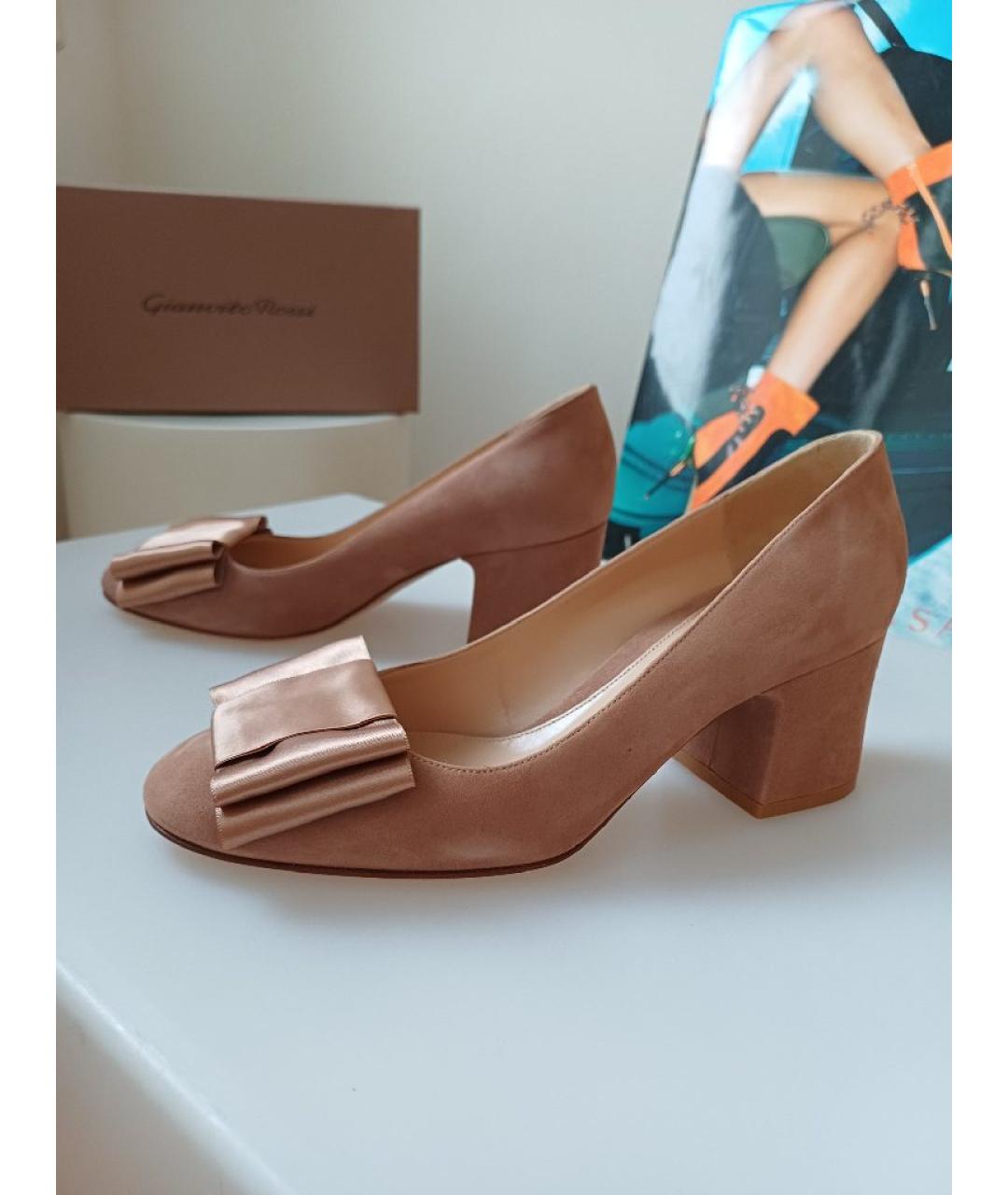 GIANVITO ROSSI Розовые замшевые туфли, фото 3