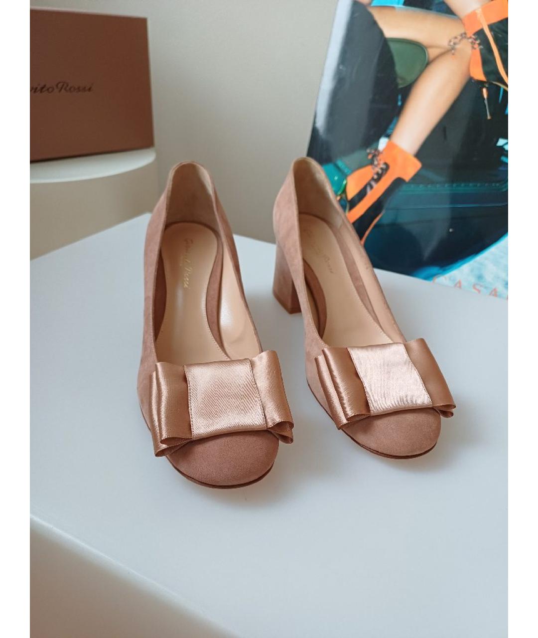 GIANVITO ROSSI Розовые замшевые туфли, фото 6