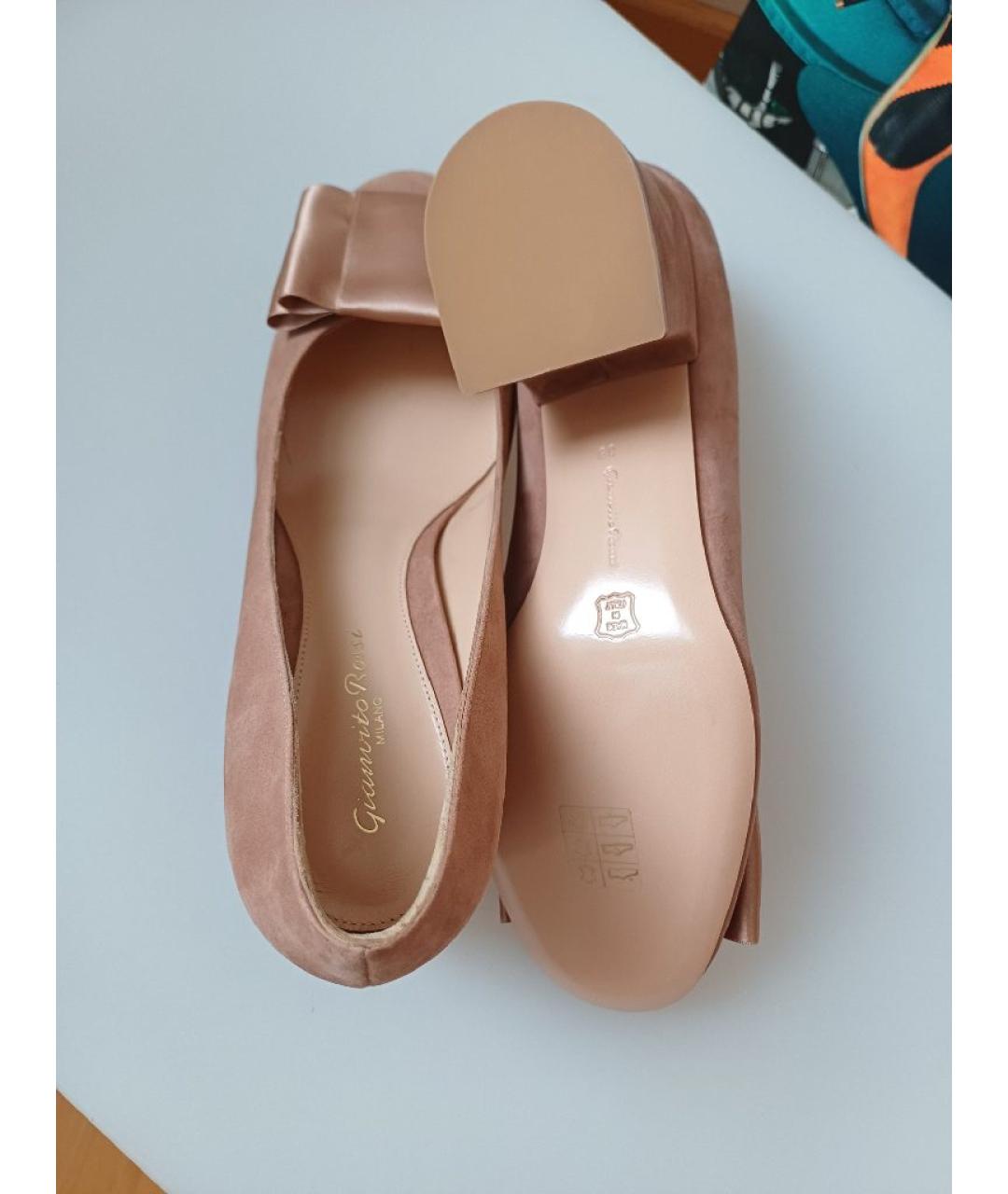 GIANVITO ROSSI Розовые замшевые туфли, фото 8