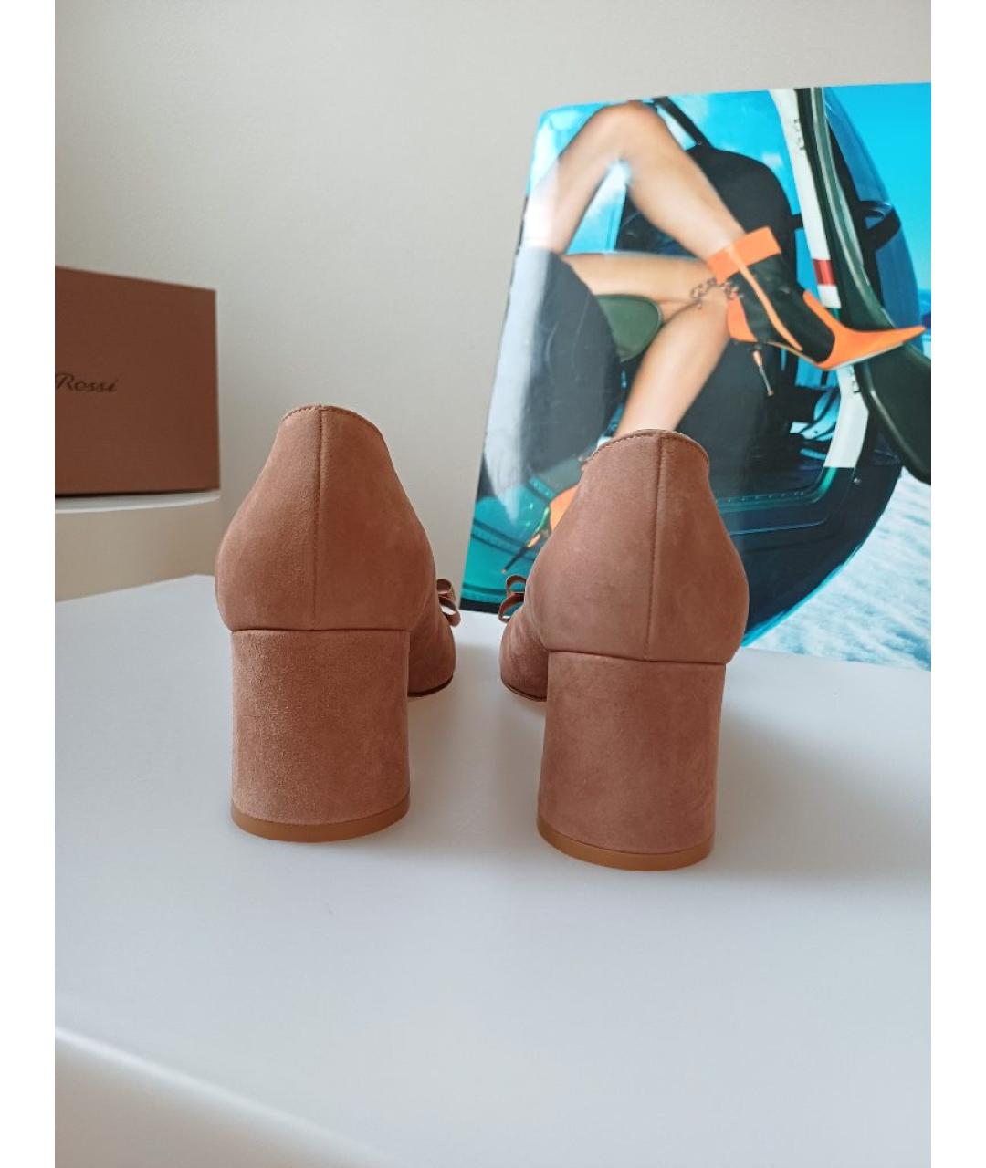 GIANVITO ROSSI Розовые замшевые туфли, фото 7