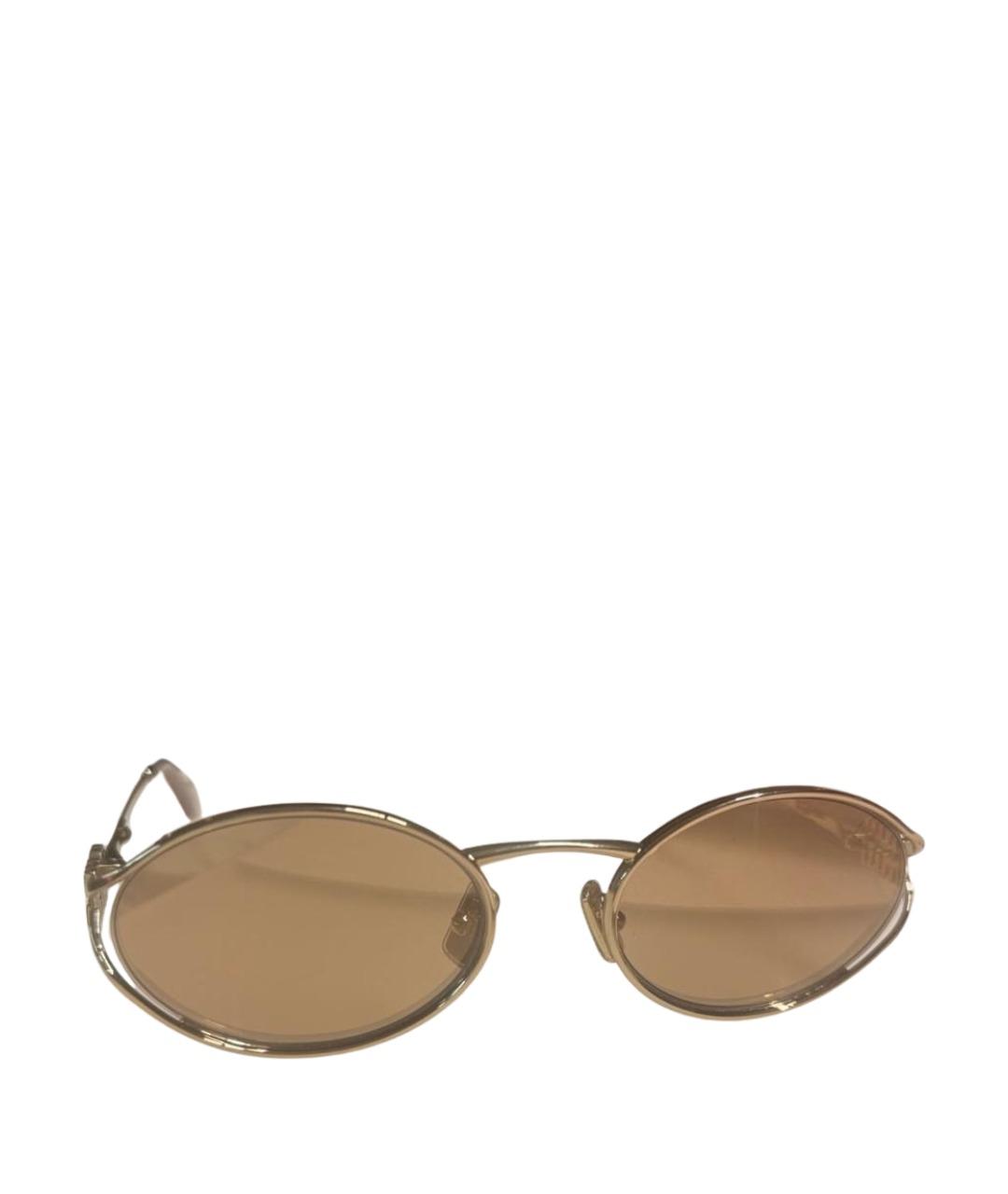 MIU MIU Золотые металлические солнцезащитные очки, фото 1