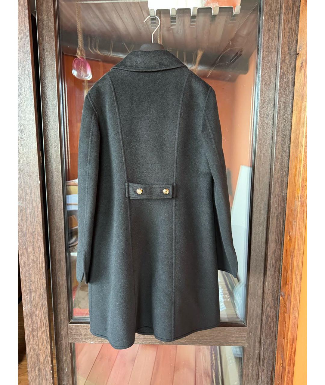 SAINT LAURENT Темно-синее шерстяное пальто, фото 3