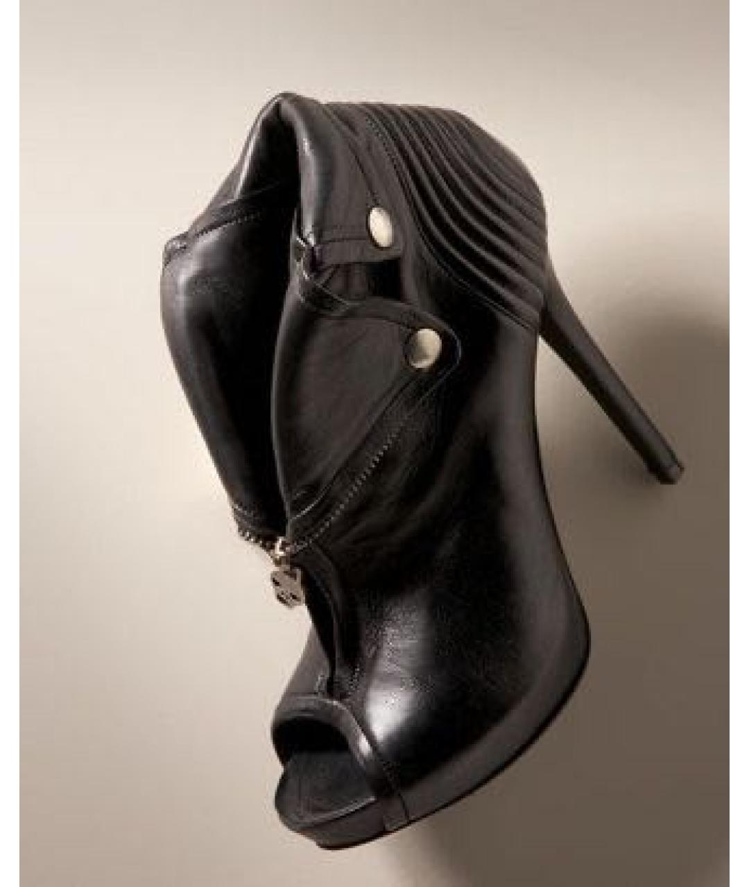 ALEXANDER MCQUEEN Черные кожаные ботильоны, фото 2