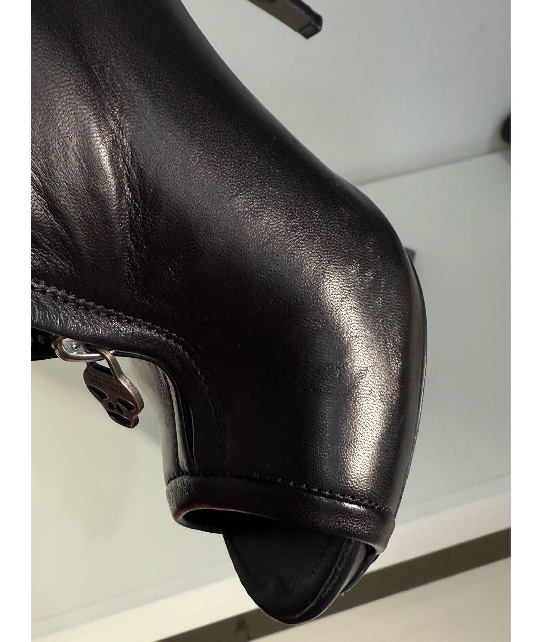 ALEXANDER MCQUEEN Черные кожаные ботильоны, фото 8