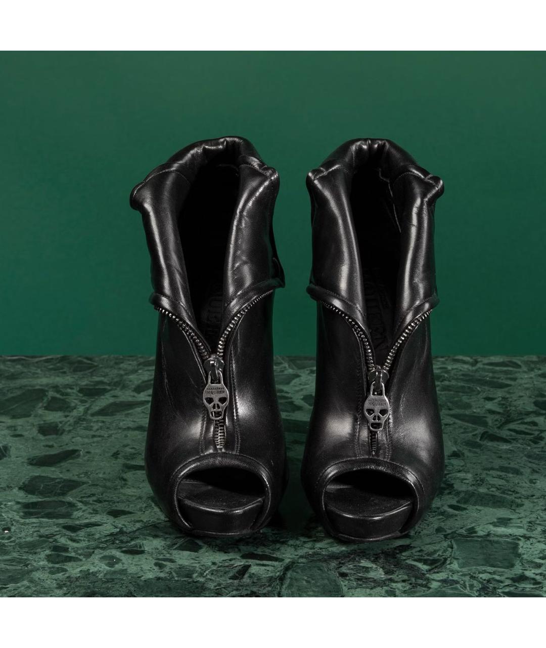 ALEXANDER MCQUEEN Черные кожаные ботильоны, фото 3