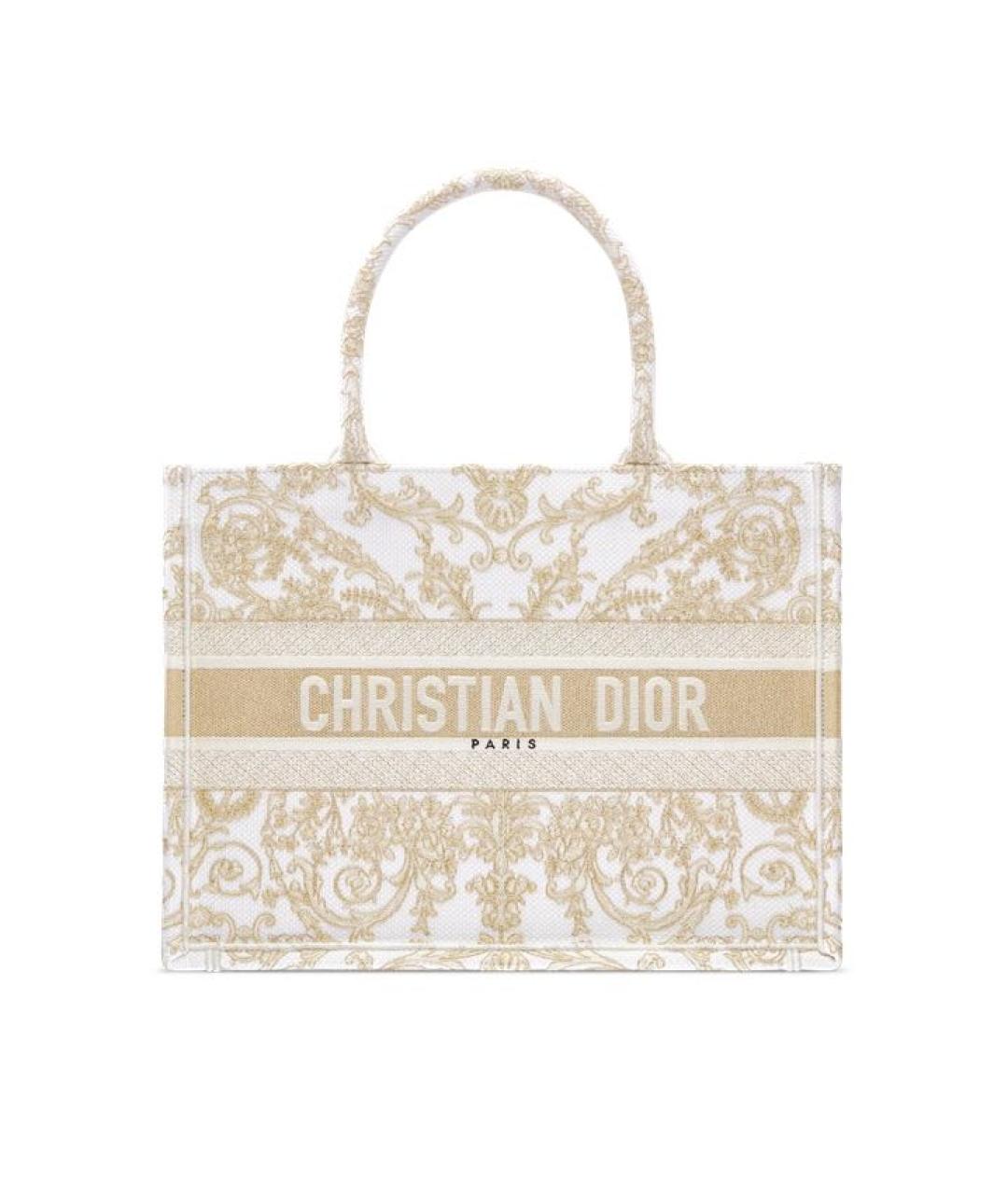 CHRISTIAN DIOR Бежевая хлопковая сумка тоут, фото 1