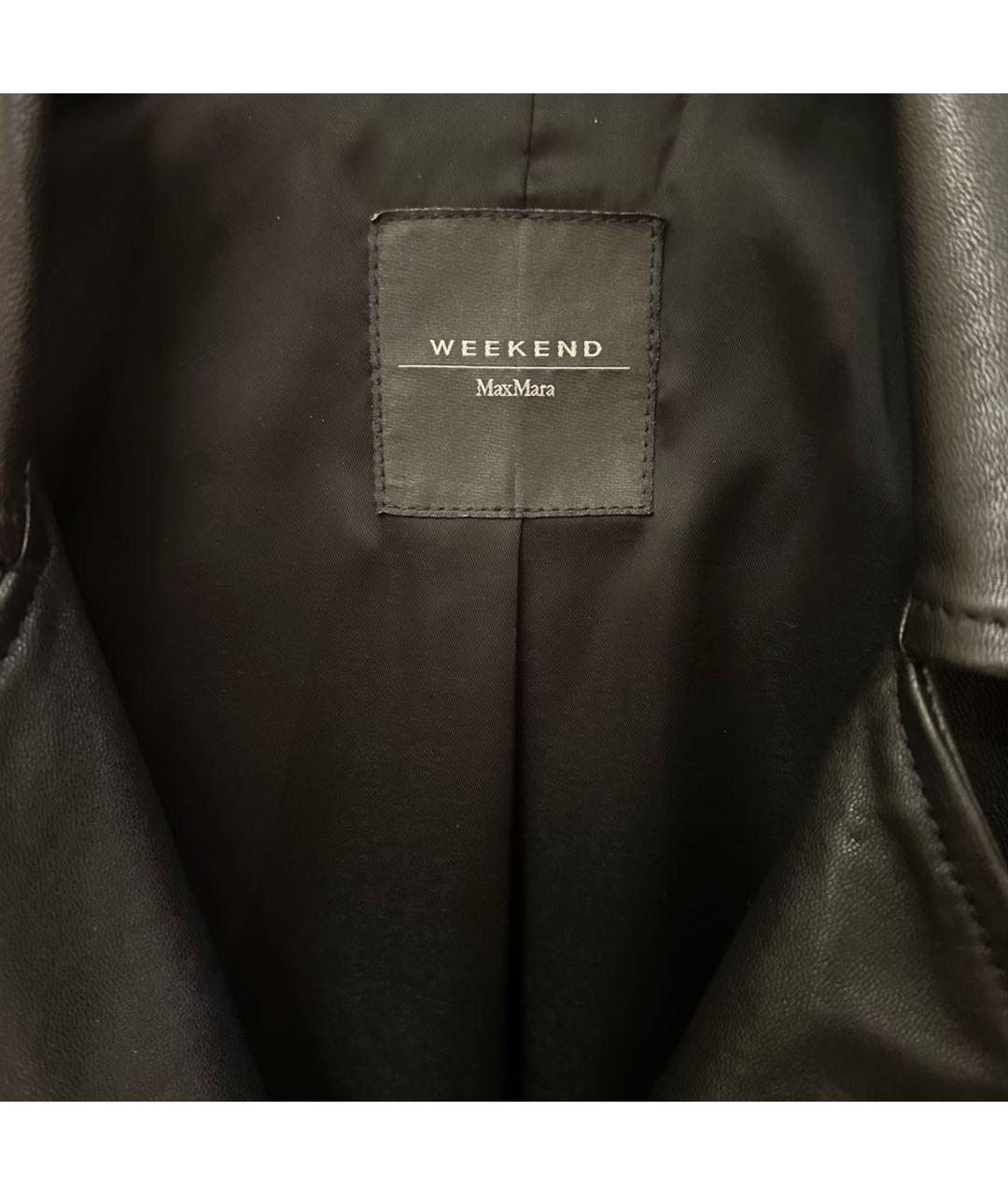 WEEKEND MAX MARA Черная кожаная куртка, фото 3