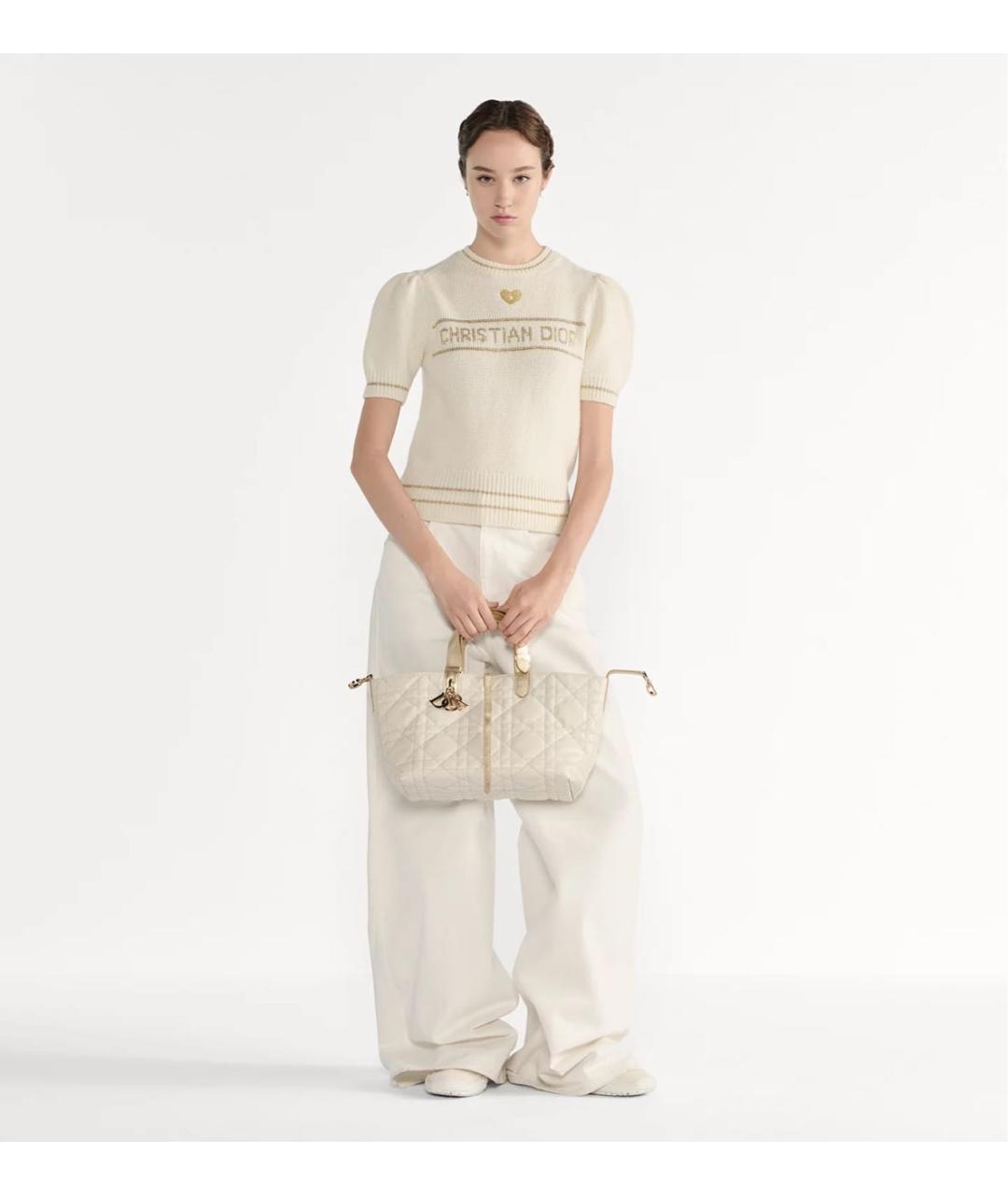 CHRISTIAN DIOR Бежевый шерстяной джемпер / свитер, фото 2