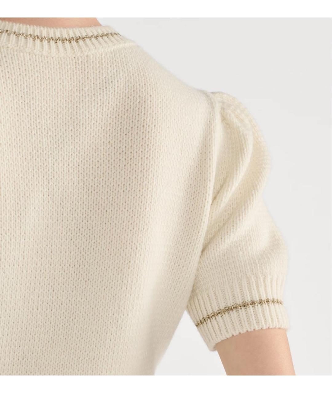 CHRISTIAN DIOR Бежевый шерстяной джемпер / свитер, фото 4