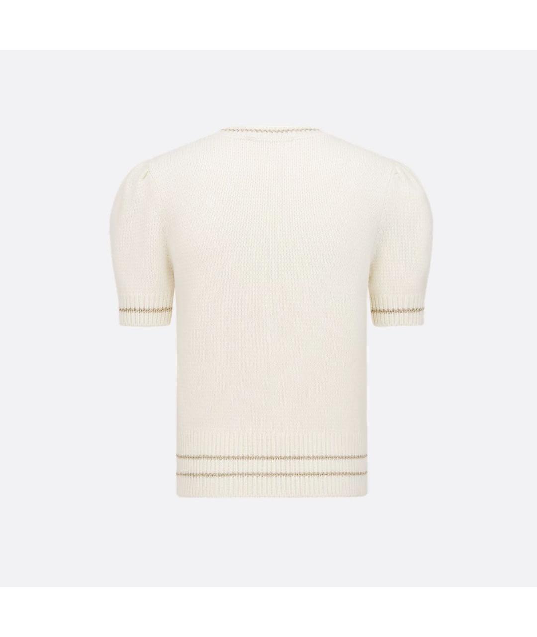 CHRISTIAN DIOR Бежевый шерстяной джемпер / свитер, фото 5