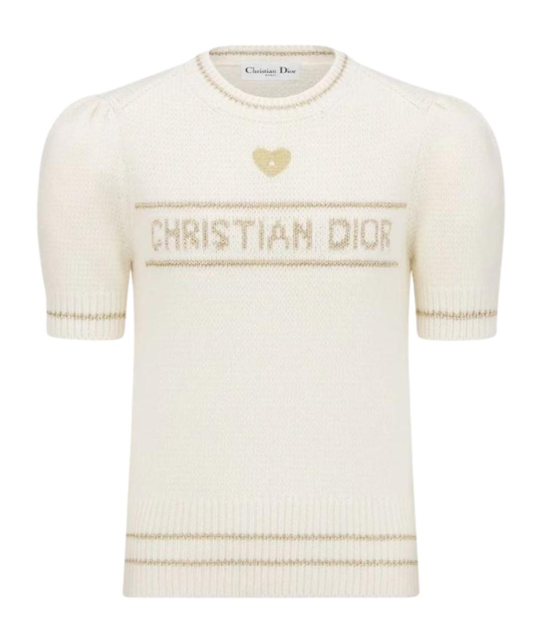 CHRISTIAN DIOR Бежевый шерстяной джемпер / свитер, фото 1