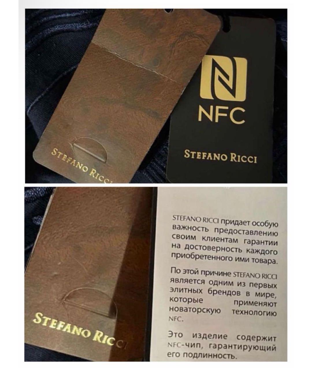 STEFANO RICCI Синяя хлопковая футболка, фото 5