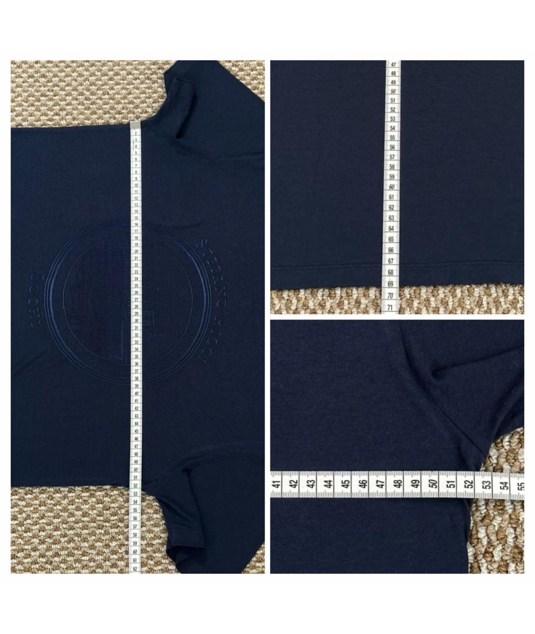 STEFANO RICCI Синяя хлопковая футболка, фото 6