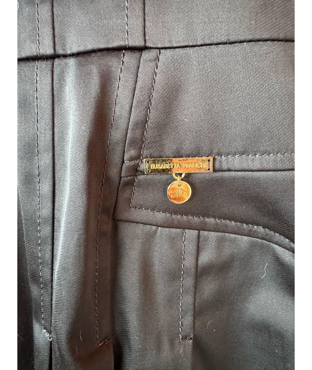 ELISABETTA FRANCHI Черное хлопко-эластановое коктейльное платье, фото 5