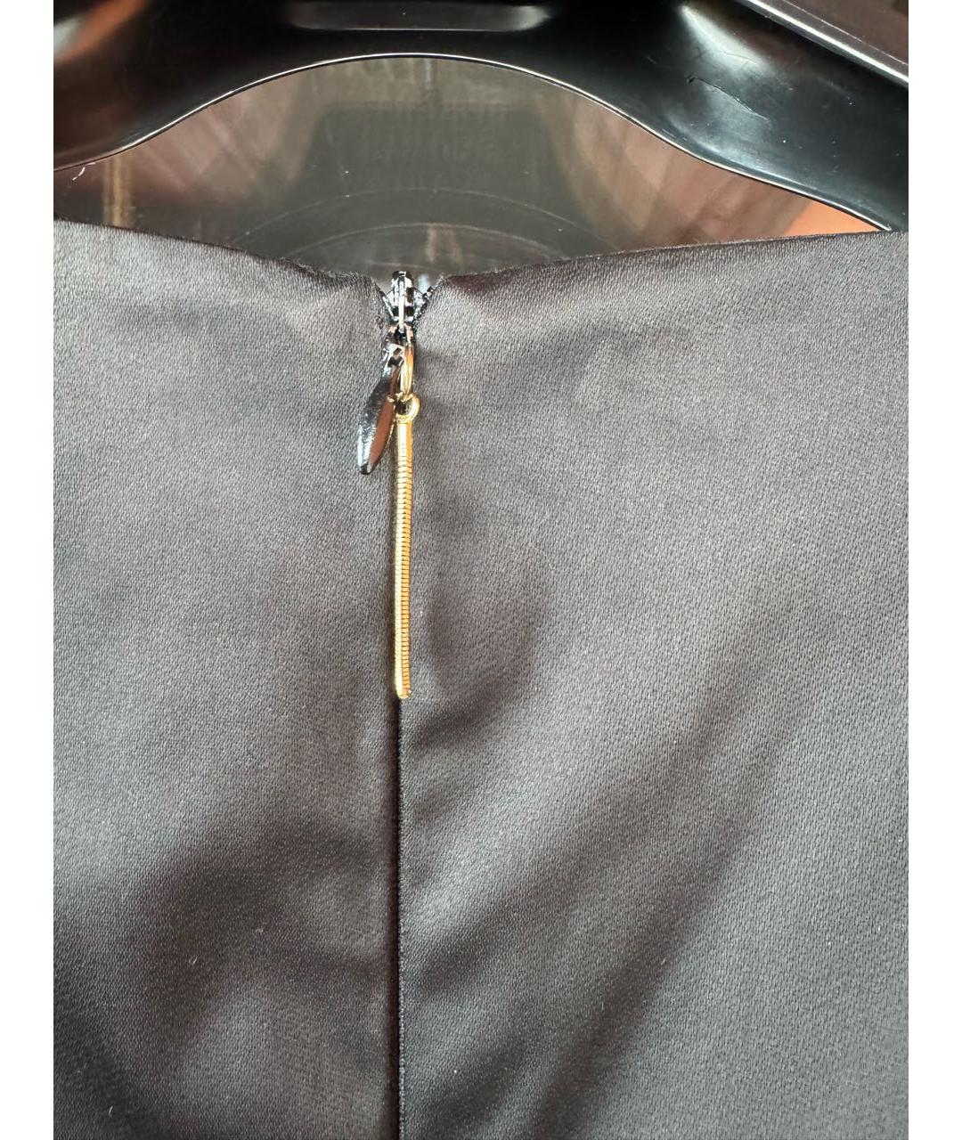 ELISABETTA FRANCHI Черное хлопко-эластановое коктейльное платье, фото 3