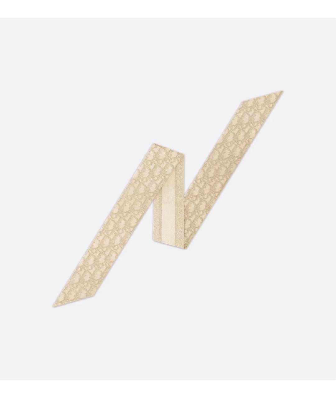 CHRISTIAN DIOR Бежевый шелковый платок, фото 4