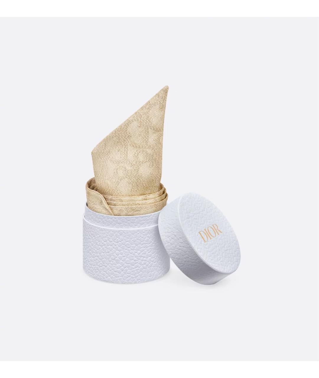 CHRISTIAN DIOR Бежевый шелковый платок, фото 3