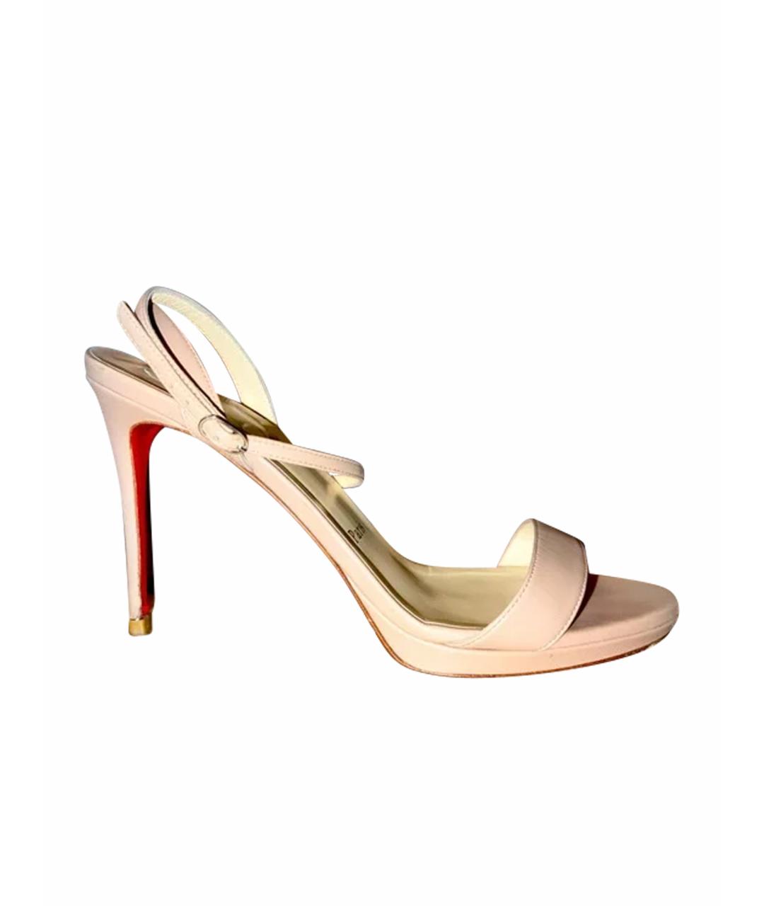 CHRISTIAN LOUBOUTIN Белые кожаные босоножки, фото 1
