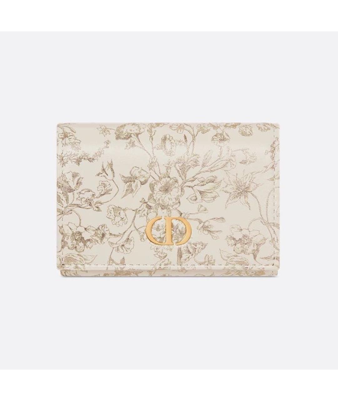 CHRISTIAN DIOR Бежевый кожаный кошелек, фото 6