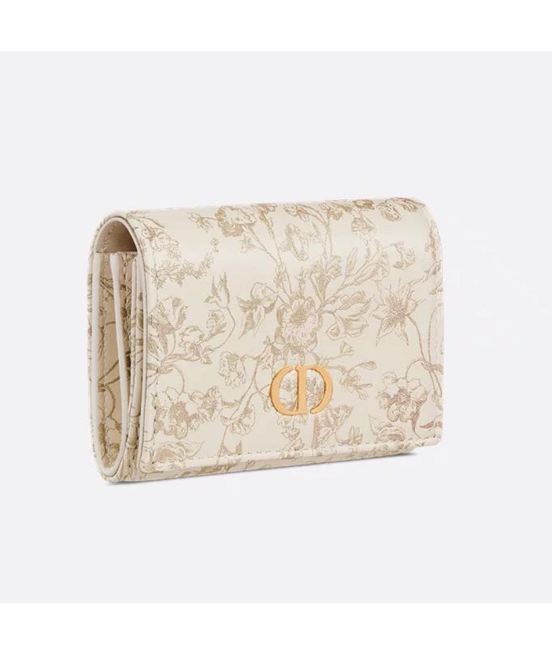 CHRISTIAN DIOR Бежевый кожаный кошелек, фото 2