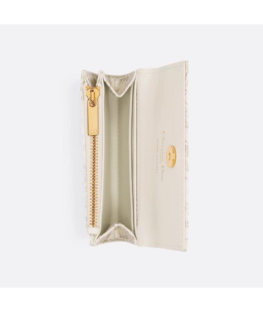 CHRISTIAN DIOR Бежевый кожаный кошелек, фото 3