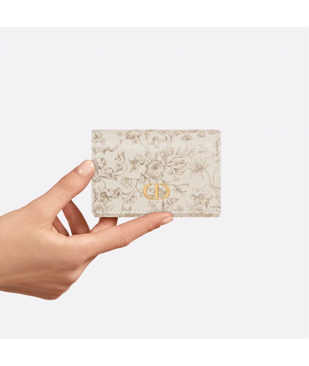 CHRISTIAN DIOR Бежевый кожаный кошелек, фото 5