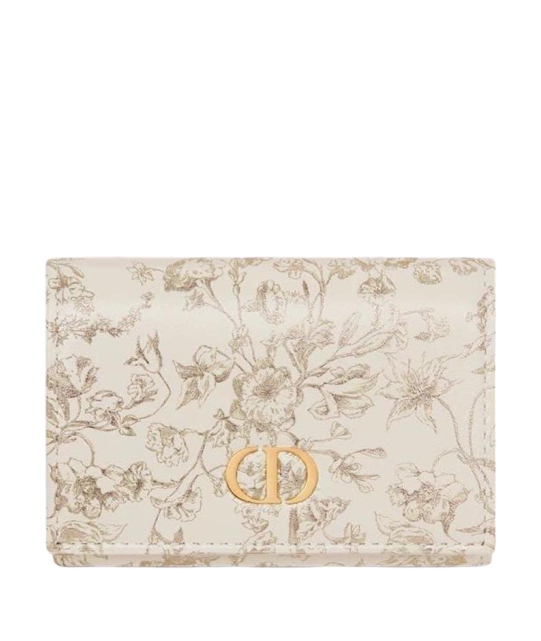 CHRISTIAN DIOR Бежевый кожаный кошелек, фото 1