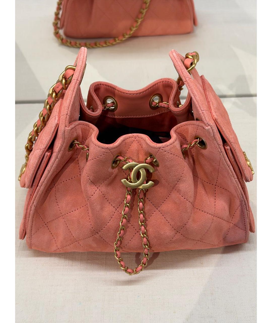 CHANEL Коралловая замшевая сумка через плечо, фото 4