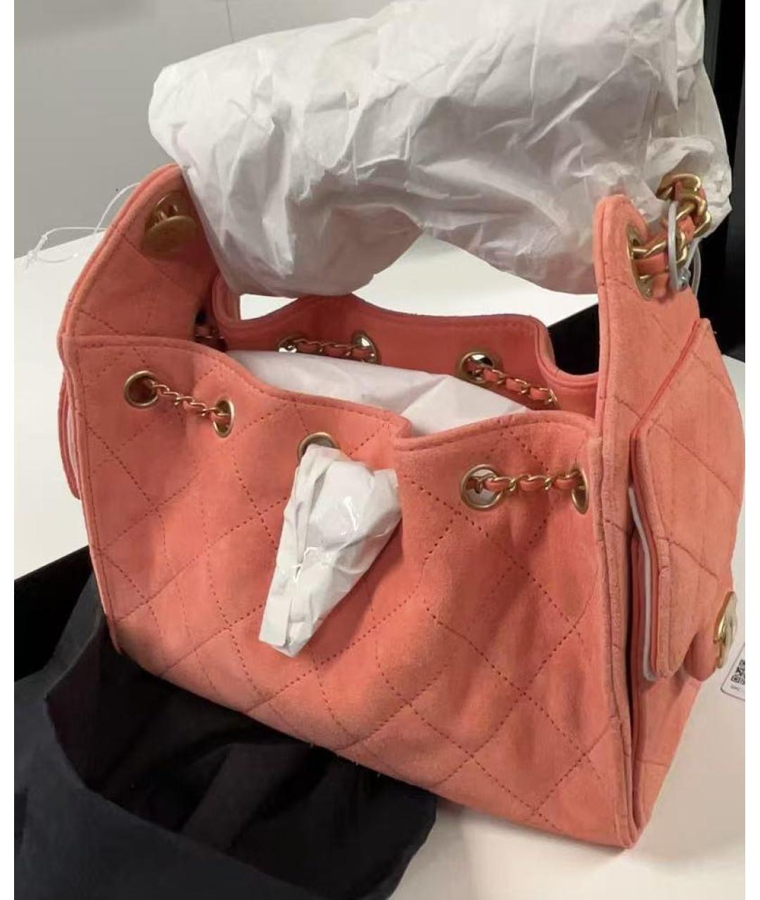 CHANEL Коралловая замшевая сумка через плечо, фото 3