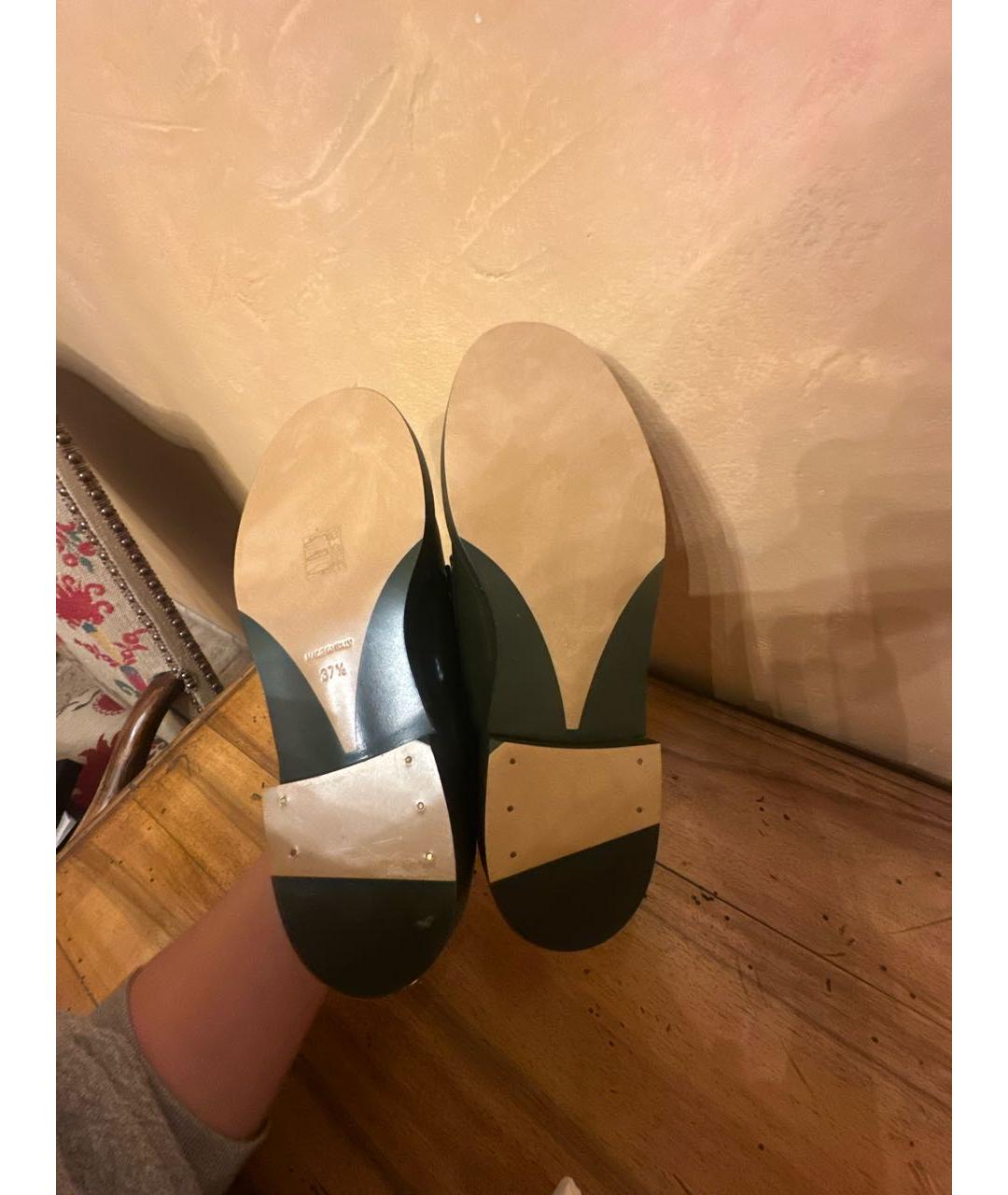 CHANEL Зеленые лоферы из лакированной кожи, фото 5