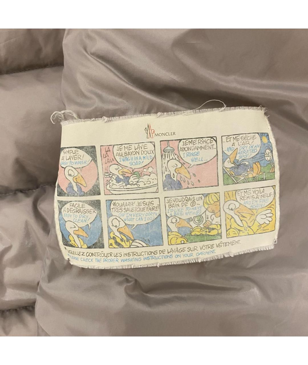 MONCLER Серый полиамидовый пуховик, фото 5