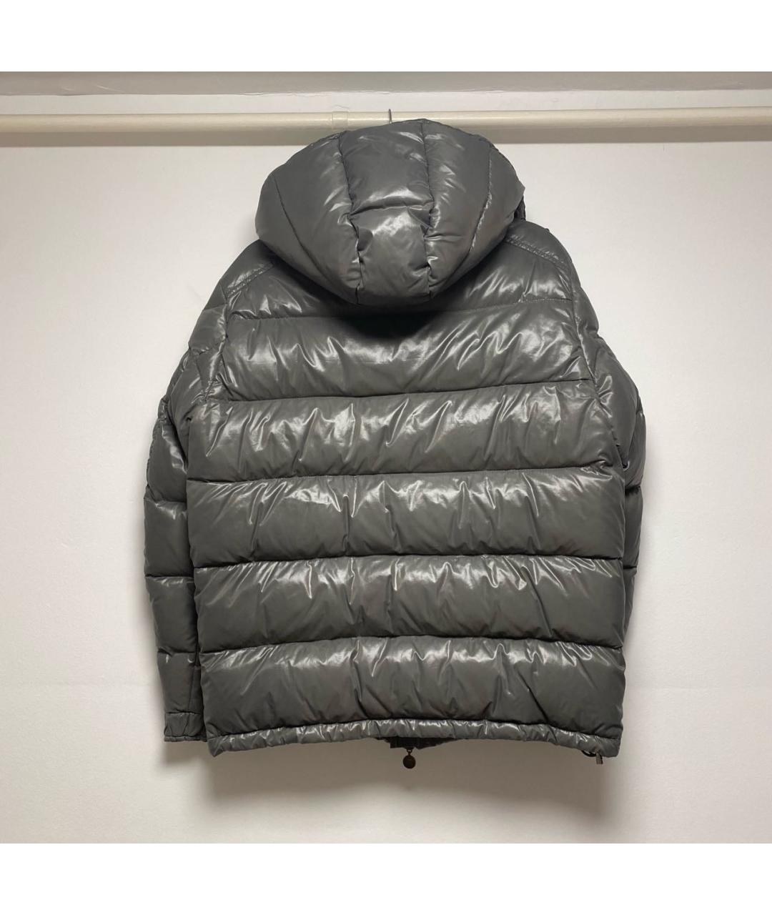 MONCLER Серый полиамидовый пуховик, фото 2