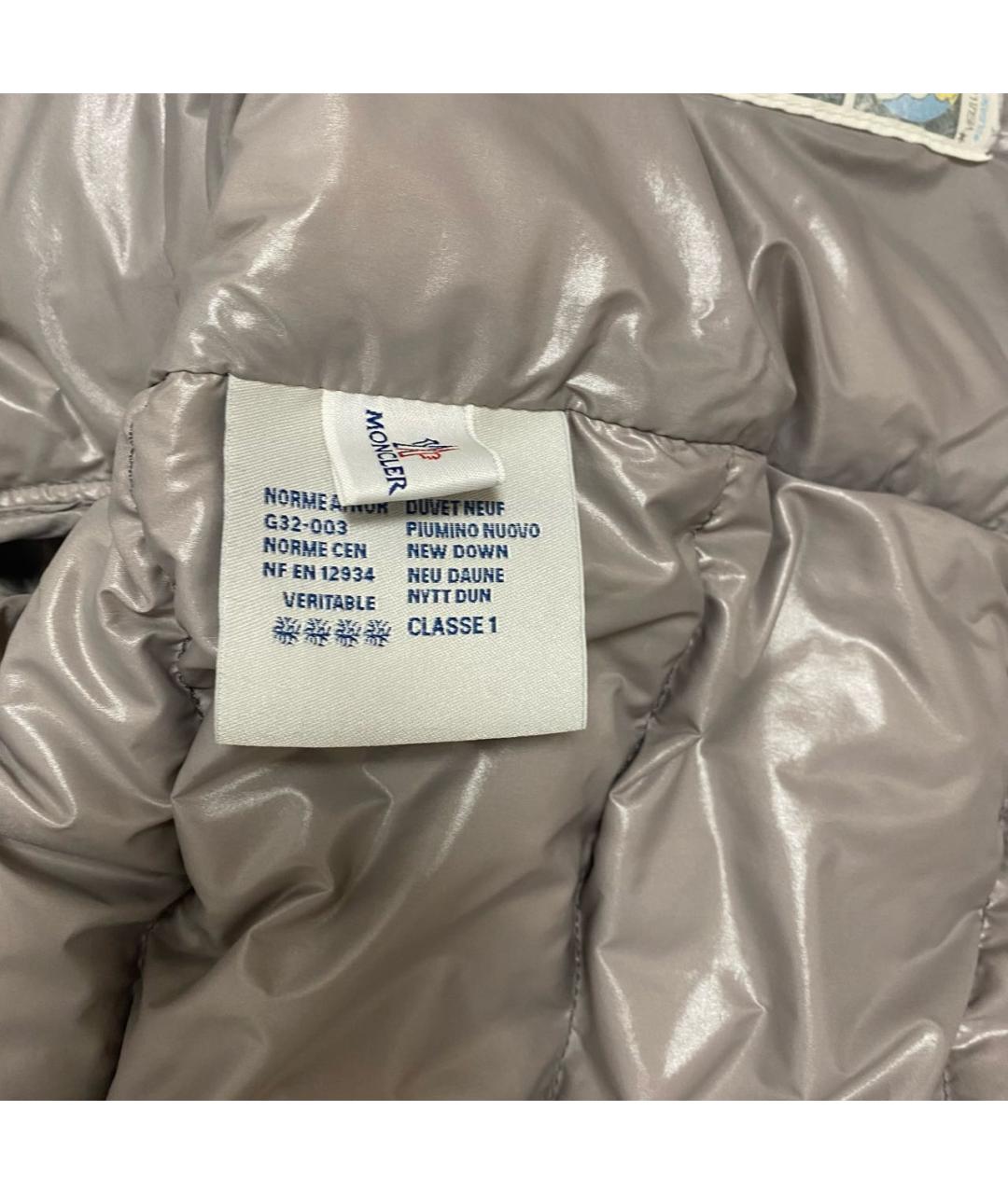 MONCLER Серый полиамидовый пуховик, фото 6