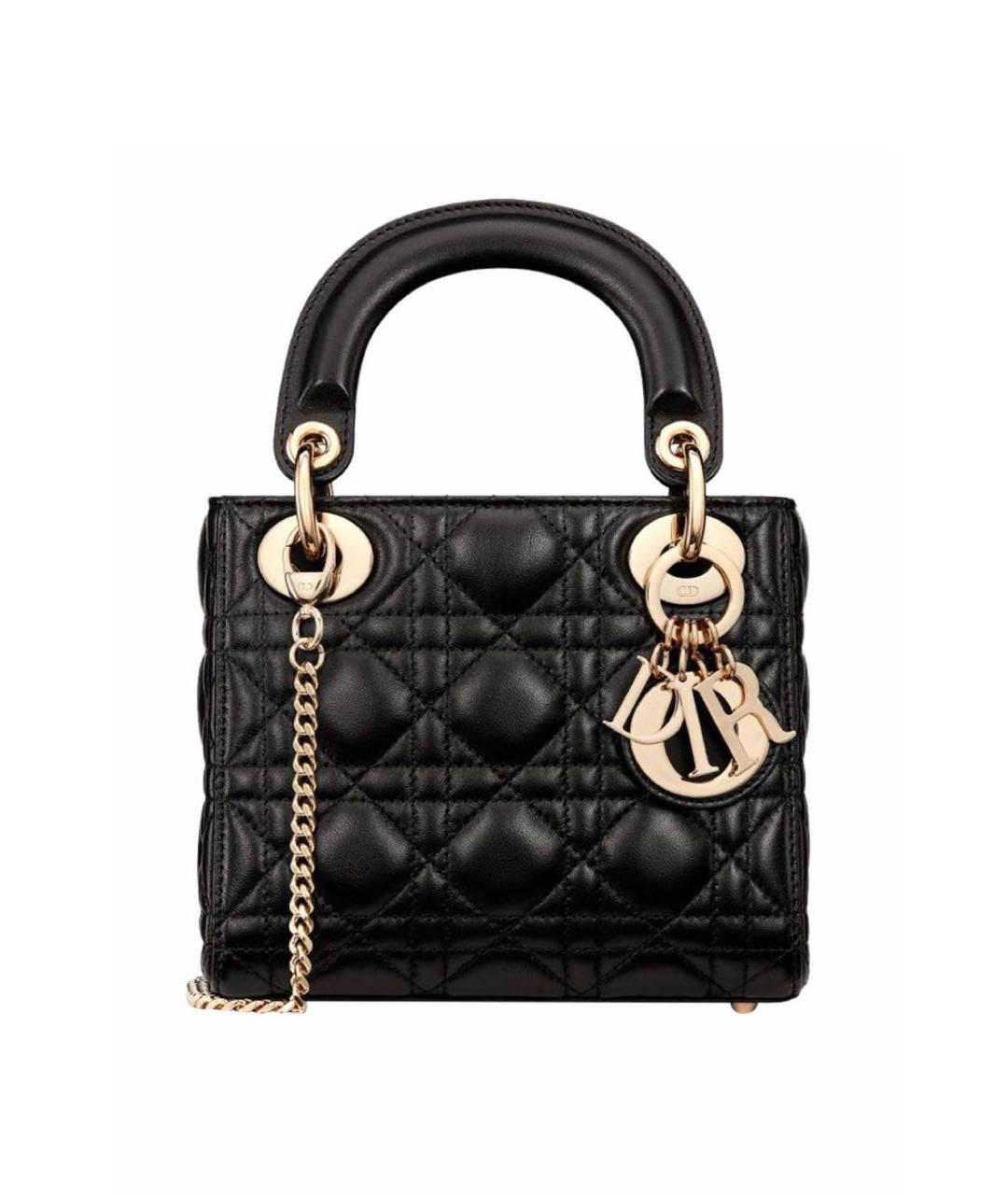 CHRISTIAN DIOR Черная кожаная сумка с короткими ручками, фото 1