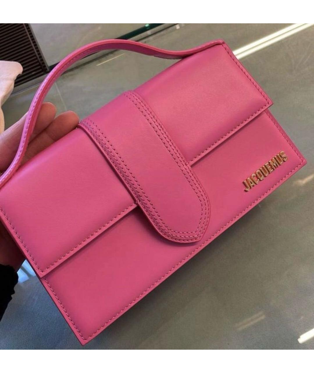 JACQUEMUS Розовая кожаная сумка через плечо, фото 4