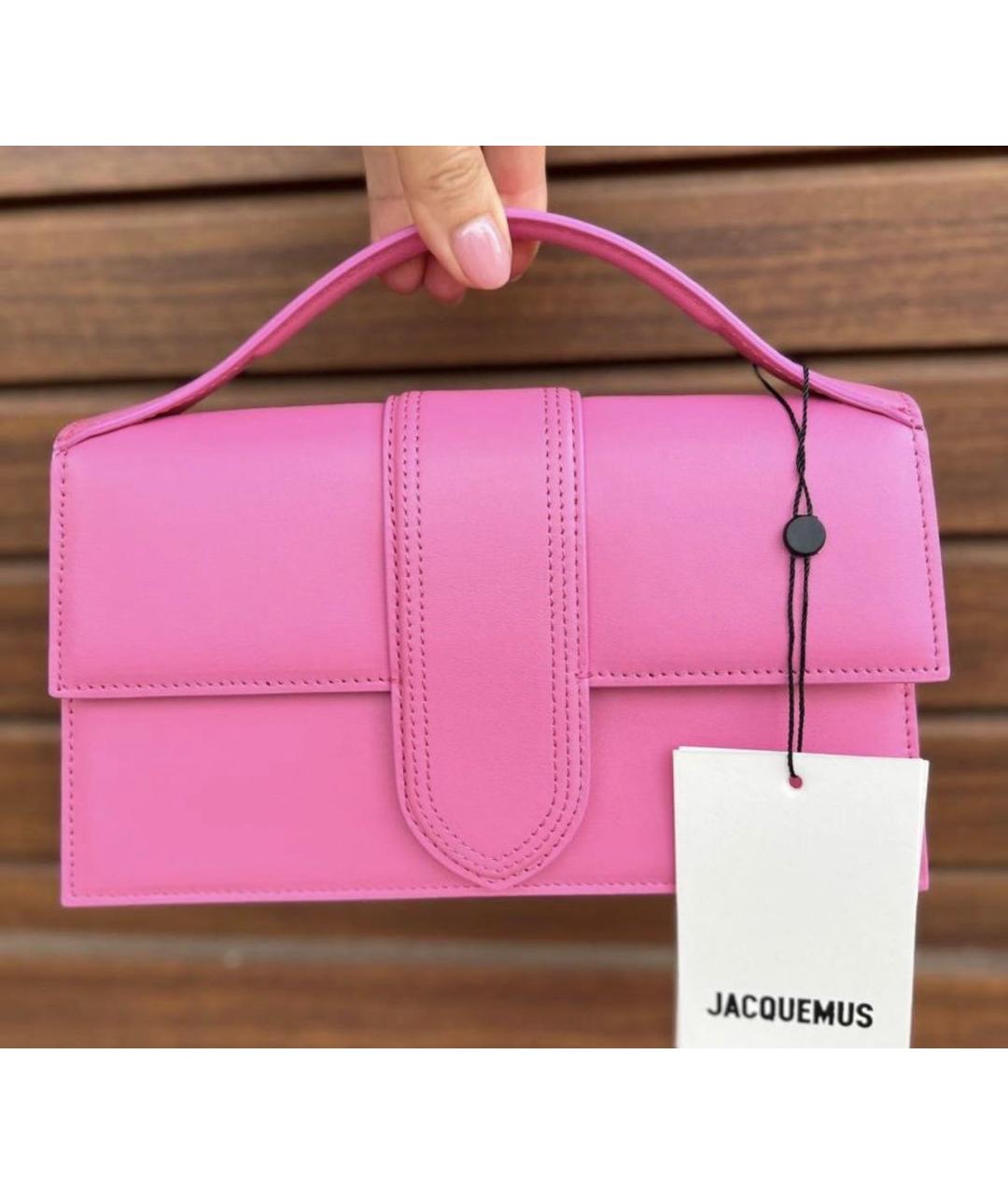 JACQUEMUS Розовая кожаная сумка через плечо, фото 3