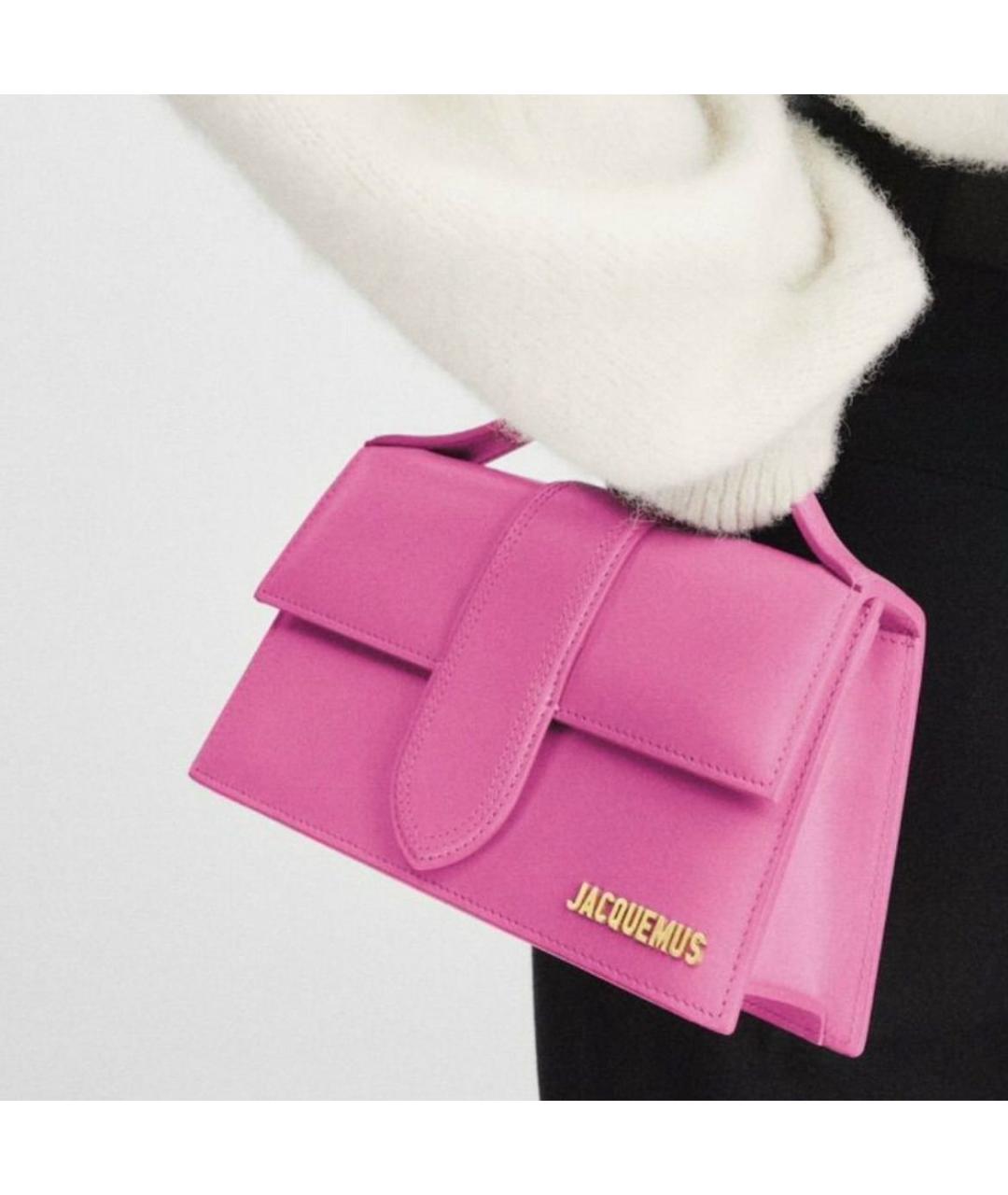 JACQUEMUS Розовая кожаная сумка через плечо, фото 7