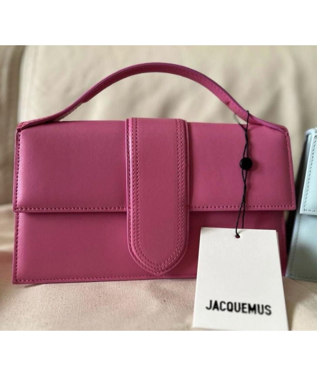 JACQUEMUS Розовая кожаная сумка через плечо, фото 8