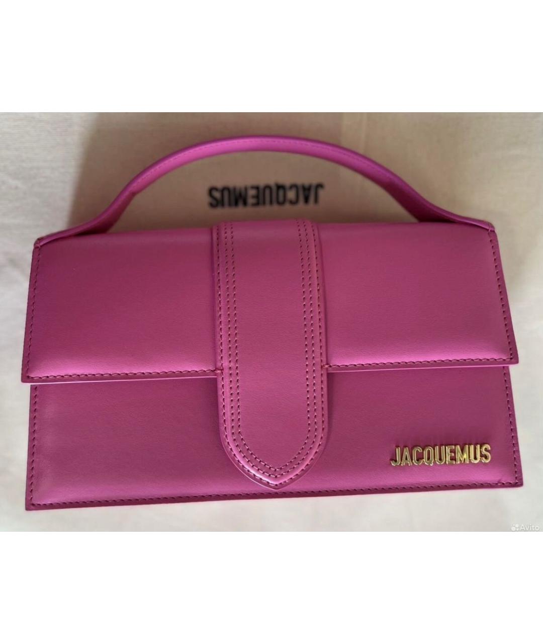 JACQUEMUS Розовая кожаная сумка через плечо, фото 6